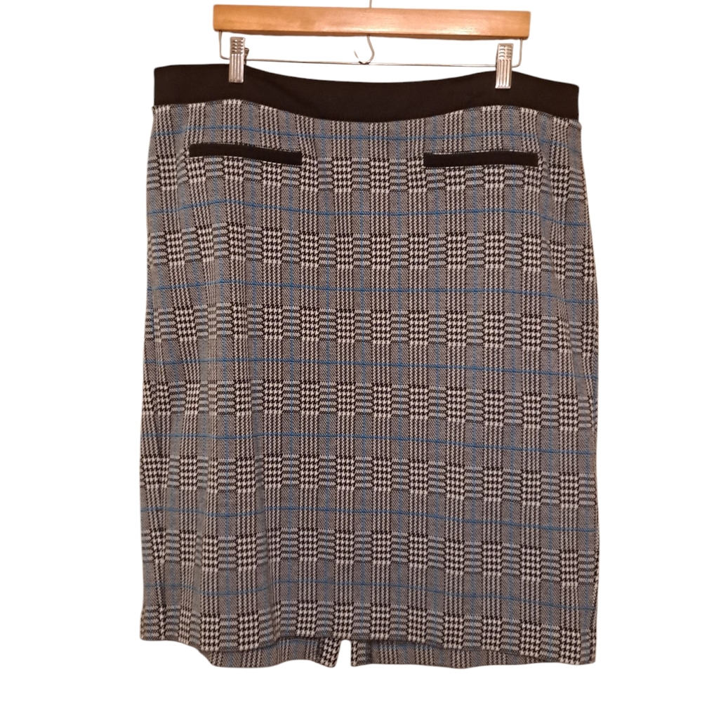 Talbots Brown and Gray Pencil Midi Skirt